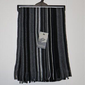 WindRiver Striped Knit Scarf – Black / Grey / White (Men’s One Size)